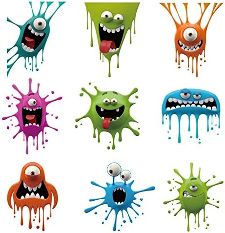 ETIE 9Pcs/Set Personality Creative Grimace Funny Cartoon Car Stickers,Cover Scratches Reflective Car Stickers - Decorative Decals