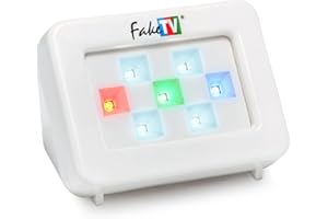 FakeTV - FTV-7 White – Advanced Home Security Television Simulator – Theft Deterrent – Energy-Saving LED – Dummy Home Security TV Program Simulation