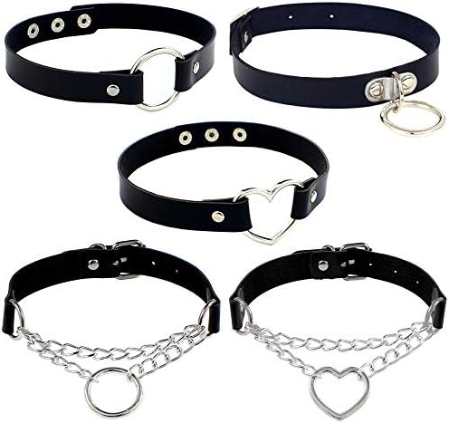 Huture 5pcs Leather Choker PU Leather 