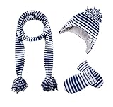 Todder Baby Kids Girls' Boys' Hats Scarf Mittens Sets, Keepersheep Winter Polar Fleece Earflap Hats Set