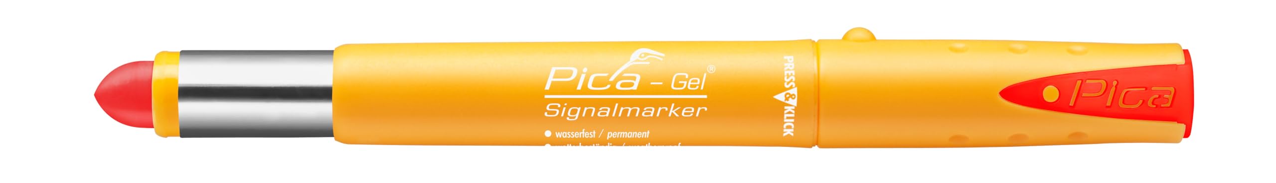 Pica GEL Red Signalmarker Marker Pen with Clip for Metal Rubber Stone 8082 โ image 1