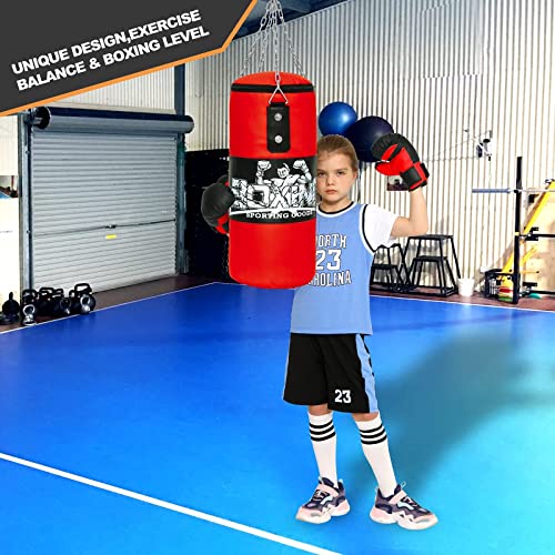 Kids Punching Bag Set Gloves Included Chain and Hook Included, Training in Martial Arts / Boxing