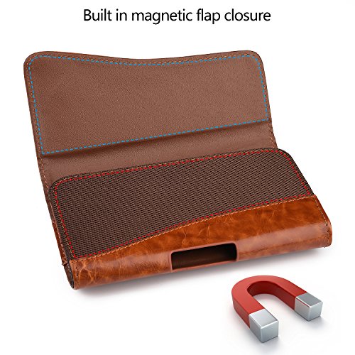 image for iPhone 8 Plus 7 Plus Leather Carrying Case,kiwitatá Horizontal Holste