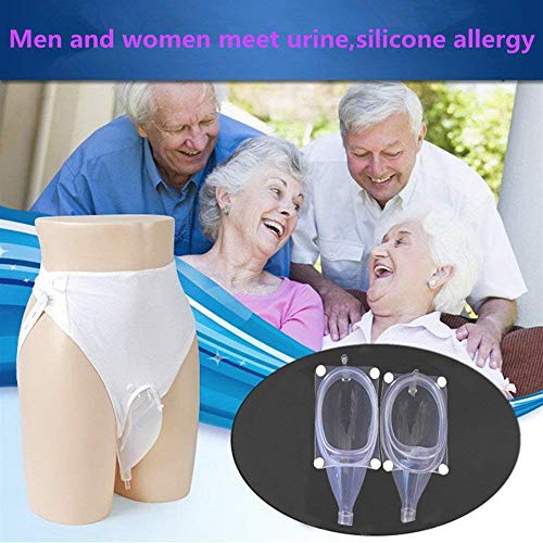 Finlon Reusable Portable Wearable Urinal Urine Bag Ventilate Urine Collector Pee Bag Incontinence Aid Bathroom 1000ml (Men)