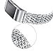 bayite Metal Bands Compatible Fitbit Charge 2, Replacement Accessories Bracelet Rhinestone Bling, Silver