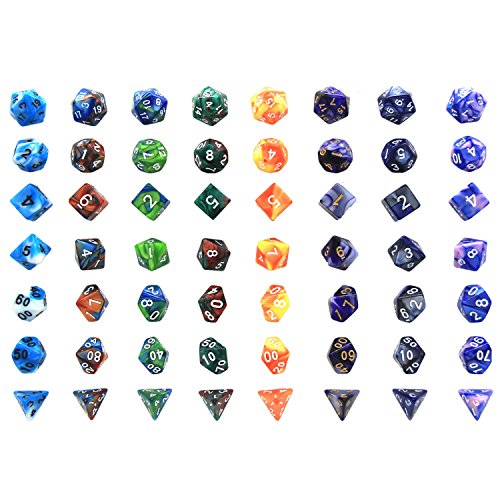 image for Agogo Polyhedral Dice Set 9x7-Die Series Two Colors for Dungeons and D