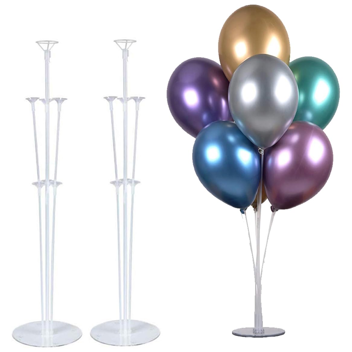 PILIN 28" Height Table Balloon Stand Kit for Birthday Party Decorations and Wedding Decorations, Happy Birthday Balloon Decorations for Party and Christmas(2 Pack)