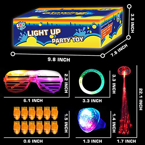 Cuackamily 8 Piezas Pulseras LED Luminosas en la Oscuridad Suministros de para Fiesetas Conjunto de Pulsera LED Juguetes iluminados para niños para Fiestas Cumpleaños Conciertos discotecas Adultos