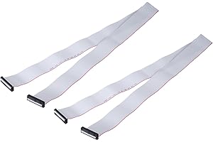 MECCANIXITY 2 Pcs IDC Flat Ribbon Cable, 2.54mm Pitch 42mm Width 100cm Long 34 Pin FC to FC Flat Ribbon Connector Jumper Wire
