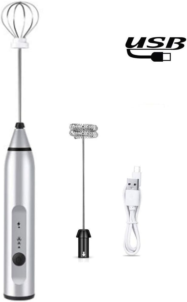 Electric Milk Frother Whisk Handheld Milk Frothers Coffee Frother Electric Whisk USB Rechargeable Coffee Frother 3-Speed Adjustable Handheld Foam Maker for Coffee, Latte, Cappuccino.