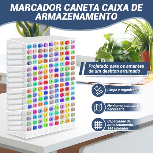Organizador de Canetas de Acrílico, Organizador de Caneta Touch, Organizador de Marcadores, Organizador de Marcadores de Acrílico para Marcador