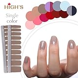 HIGH'S Single Color Series Classic Collection Manicure Nail Polish Strips Nail Wraps, Saddle Brown