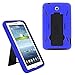 Samsung Galaxy Tab 3 7.0 Case by KIQ (TM) Drop Protection Hybrid Heavy Duty Full-Body Protective Case for Samsung Galaxy Tab 3 7.0 P3200 with Kickstand and Screen Protector (Black / Blue)