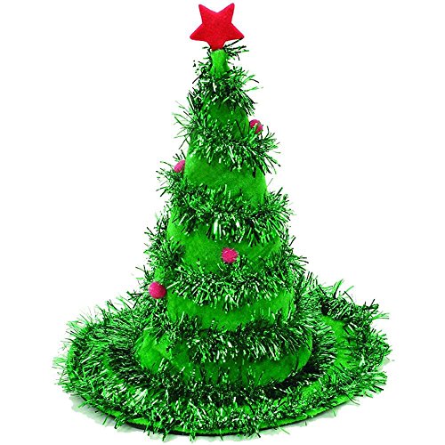 Jacobson Hat Company Women's Decorated Christmas Tree Hat, Green, One Size