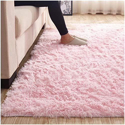 ZHFHA Living Room Sofa Rug Coffee Table Carpet European Modern Bedroom Bedside Carpet Non-Slip Mat (Color : Pink, Size : 2X3M)