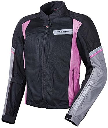 Men's Motorcycle Jacket Breathable Motocross Off-Road Racing Jacket Body Armor Summer Mesh Jacket Clothing (RJ-101 Women Pink, XL)