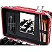 SONGMICS 24 compartments Nail polish storage makeup train case and 1 Drawer Professional Organizer Beauty Vanity Makeup Case with Mirror Portable Cosmetic Holder Red UMUC18R