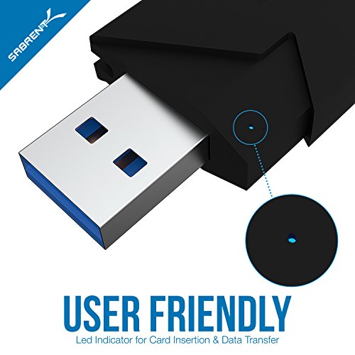 Sabrent SuperSpeed 2-Slot USB 3.0 Flash Memory Card Reader for Windows, Mac, Linux, and Certain Android Systems - Supports SD , SDHC , SDXC , MMC / MicroSD , T-Flash [Black] (CR-UMSS)