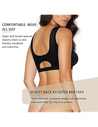 BRABIC Sujetador deportivo para mujer con soporte para cirugía, acolchado, inalámbrico, con correas anchas para la espalda