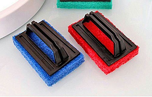 Scrub pad with Handle, Kitchen Bathroom Basin Bathtub Super Scrubber Cleaner, Scrub Sponge Brush with Handle Washing Brush (Set of 2)