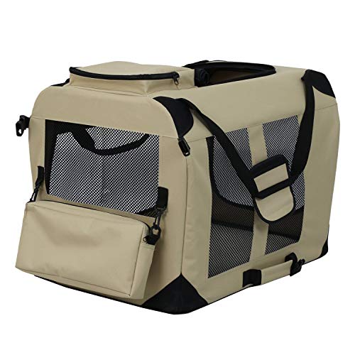 XZONE PET 3Door Folding Soft Dog Crate, Indoor & Outdoor Pet Home