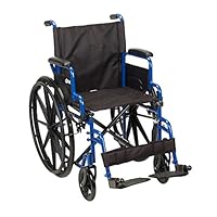 Drive Medical Blue Streak Wheelchair with Flip Back Desk Arms, Swing Away Footrests, 18" Seat