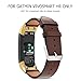 ANCOOL Compatible with Vivosmart HR Watch Bands Leather Wristbands Replacement for Vivosmart HR Tracker- Dark Brown