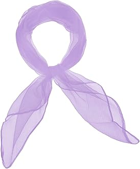 Basic SensePlain Square Chiffon Neck Scarf For Lady Retro 50s Light Weight