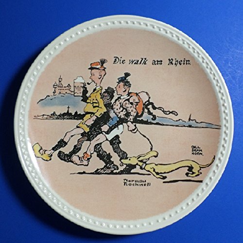 Edwin M Knowles China Company ** Rockwell on Tour "Die Walk am Rhein" (7.5") ** 84-R70-5.4