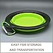 COMSUN 2-Pack Large Size Collapsible Dog Bowl, Food Grade Silicone BPA Free, Foldable Expandable Cup Dish for Pet Cat Food Water Feeding Portable Travel Bowl Blue and Green Free Carabiner