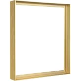 FOLKOR Gold Floating Frame for 40x60 Canvas Paintings Modern Art,1.5" Deep | Easy DIY Assembly,Durable Metal,for Modern Abstract Wall Art Floral Print,Minimalist Home Gallery Show Exhibition Decor