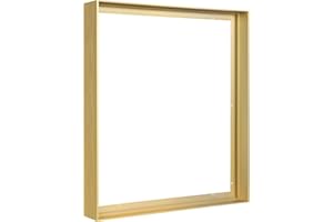 FOLKOR Floating Frame for 36x48 Canvas Paintings, DIY Metal Canvas Frame with 1.5" Deep, Modern Floater Frame for Oil Paintings Portrait Landscape Living Room Bedroom Home Office Wall Art Decor (Gold)