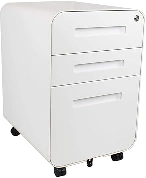 Amazon Com Bindertek Glide Steel 3 Drawer Locking Mobile File Cabinet Letter Legal Size Assembled White Glide Wh Office Products