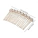 Gejoy 4 Pack Rhinestone Alloy Flower Hair Side Combs Wedding Bridal Jewelry Hair Clips for Women, Rose Gold