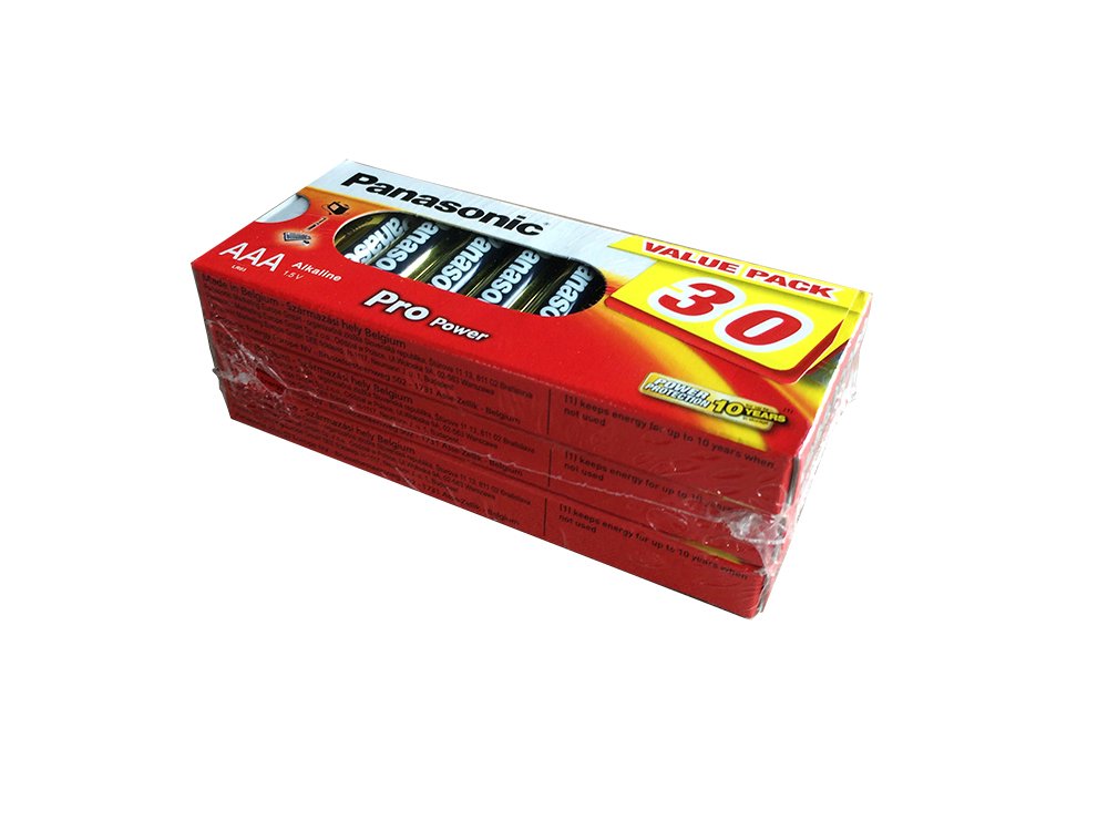 Panasonic LR03PPG/30BB Pro Power Alkaline Battery, AAA - Micro - LR03, Pack of 30, Gold
