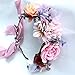 Handmade Adjustable Flower Wreath Headband Halo Floral Crown Garland Headpiece Wedding Festival Party (Z-Purple 3)