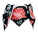 COCOSHIP Black & Pink Carnival Floral Women's Elegant A-line Skirted Bikini Bottom Skirt Swimsuit 12(FBA)