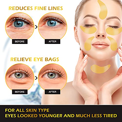 24k Gold Eye Mask 120 PCS, VANECL Collagen Under Eye Patches, Eye