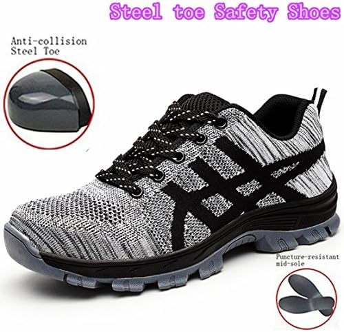 GUDUN Breathable Steel Toe boots Men's Steel Toe Shoes Hiking Boots Safety Working Shoes Steel To Shoes (Size Chart in Last Photo) (37, GDB002)