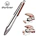 iPartner Heavy Duty BBQ Grilling Tool Set, 3pcs Real Thick Stainless Steel Barbecue Spatula, Tongs & Fork with Long Rosewood Handle, W/Apron Tote for Easy Use & Storage, Premium Grill Accessories