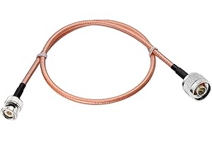 Eightwood BNC Male to N Male RG400 Low Loss Coax Cable 2 Feet for UHF VHF Ham Radio,SDR, Radio Scanner,Spectrum Analyzer & Os