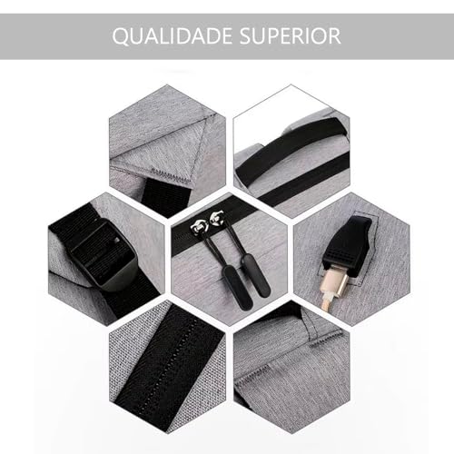 Mochila Executiva Unissex Slim para Notebook - Impermeável, Porta USB, Vários Compartimentos – Ideal para Trabalho, Estudos e Viagens
