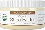 Viva Naturals Organic Shea Butter, 4 oz - Super Soft Grade A, Silky Smooth Texture, Perfect for Moisturizing Dry Skin & DIY Lip Balm, Hair and Body Care