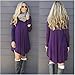 Kissky Women's Basic Simple Solid Long Seelve Loose Tshirt Derss with Pockets