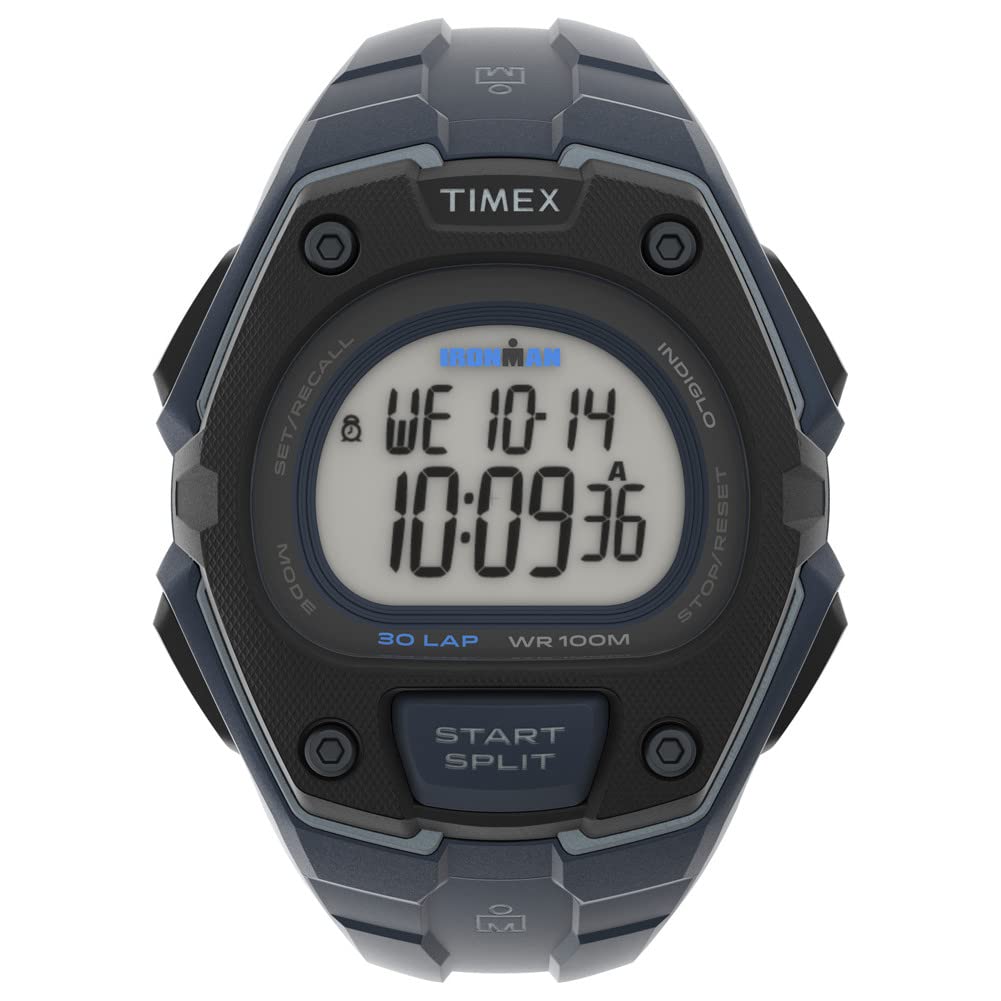 Timex Ironman Men's Classic 45mm Digital Blue Resin Strap Watch TW5M48400