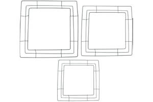 Kichvoe 3pcs Wire Wreath Frame - Square Metal Wire Frame Form - DIY Floral Wreath Valentines Decorations St Patricks Day for Floral Arrangements Craft DIY 20cm 25cm 30cm