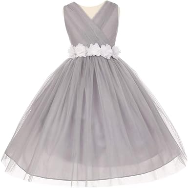white chiffon flower girl dress