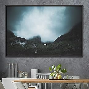 signwin Framed Canvas Wall Art Foggy Mountains Aerial...