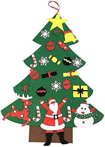 Abracing Christmas Tree, Felt Christmas Tree Green Christmas Tree, DIY Felt Christmas Tree Education Gift, Wall Hanging Decoration for Kids Children, Eco Friendly, Colorful Christmas