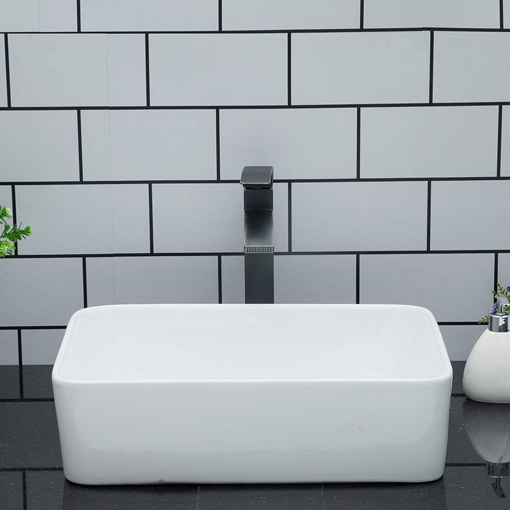 White Porcelain Ceramic Vessel Vanity Sink Above Counter Wash Barsin 16 Inch Modern Oval Egg Shape Bathroom Vanity Bowl Counter Top Kichae 16x 13 Vessel Sink Bathroom Fixtures Tools Home Improvement